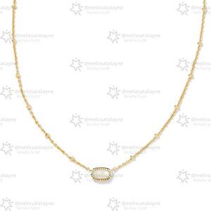 Mini Elisa Gold Satellite Short Pendant Necklace in Ivory Mother-of-Pearl